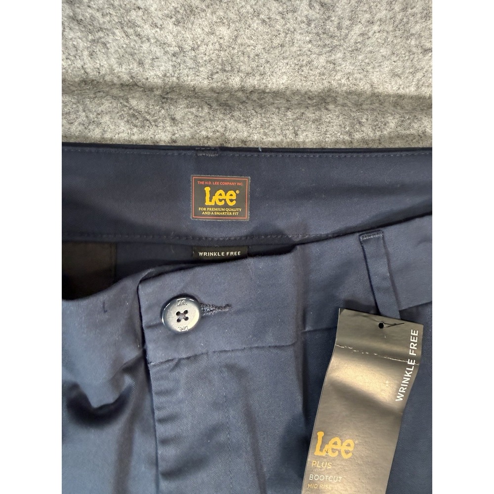 Lee Plus Women's 20W M Rivet Navy Wrinkle Free Mid Rise Bootcut Pants NWT - Picture 6 of 10